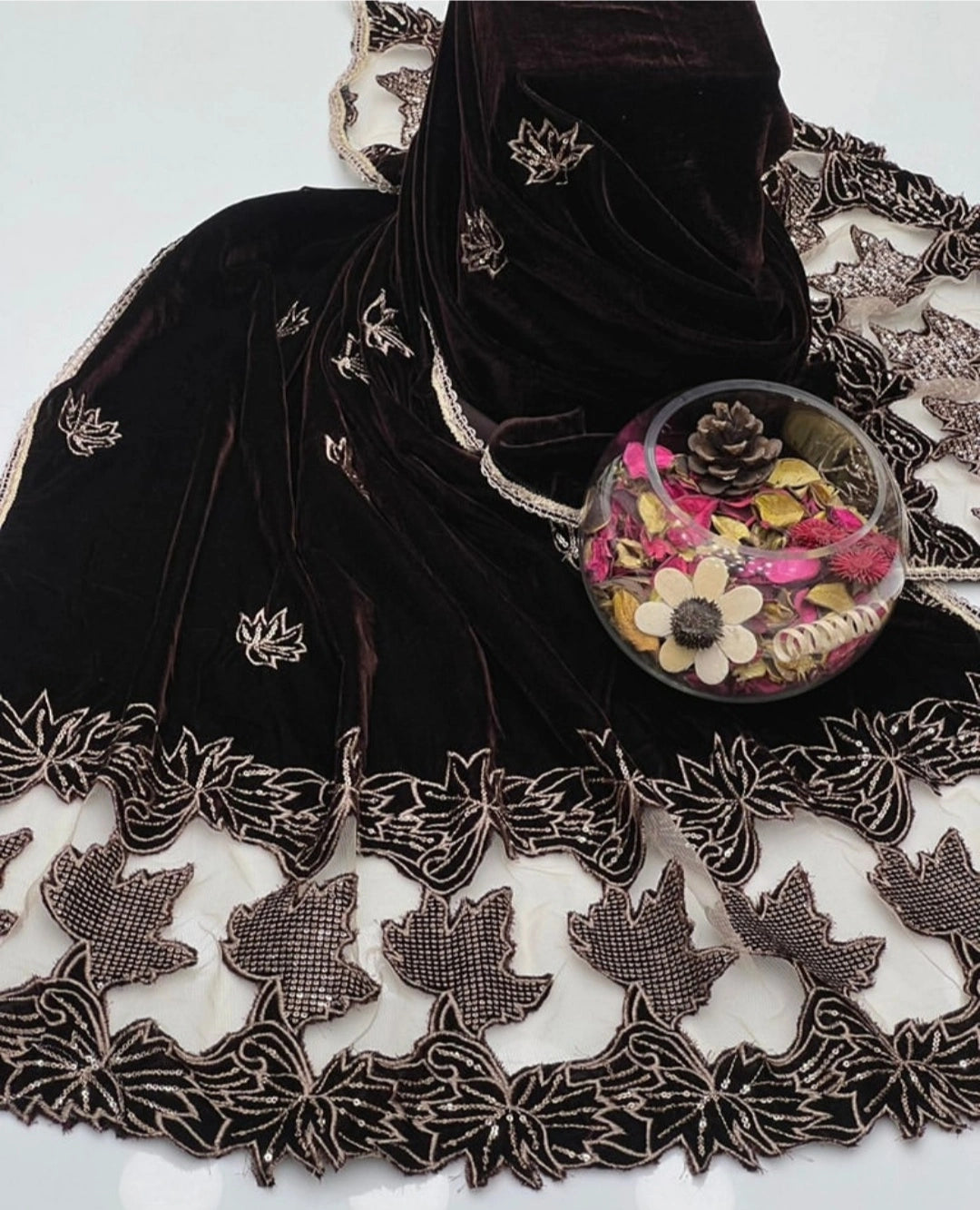 Cut Work Velvet Fancy Shawl for Women – Luxury Winter Shawl